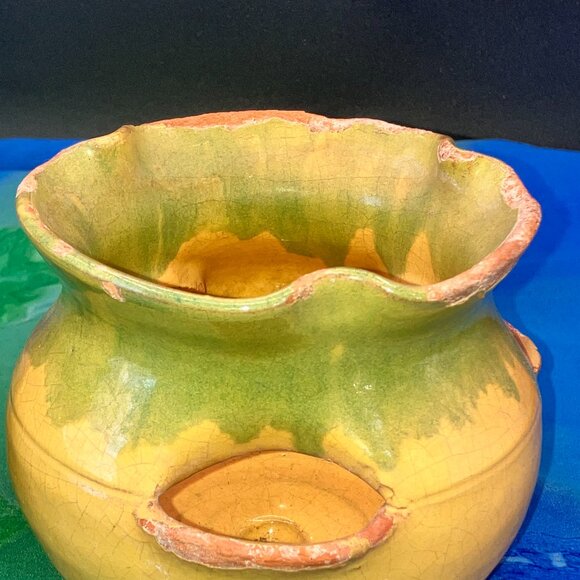 Vintage M L Owen’s Succulent Planters Set of 2 Terracotta Drip Glaze 1980’s - Picture 3 of 10